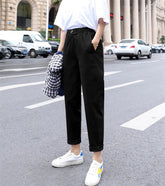 High Waist Casual Slim Ankle Length Long Pants